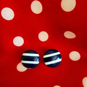Retro Blue & White Earrings
